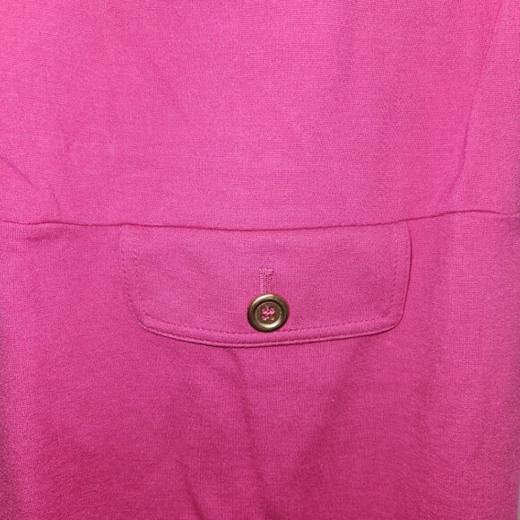 Talbots  10P Pink Sleeveless Button-Front Sheath Dress Pockets Rayon 2392 - Picture 3 of 9